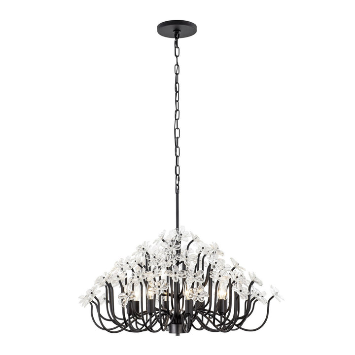 Varaluz - 378C08MB - Eight Light Chandelier - Wildflower - Matte Black