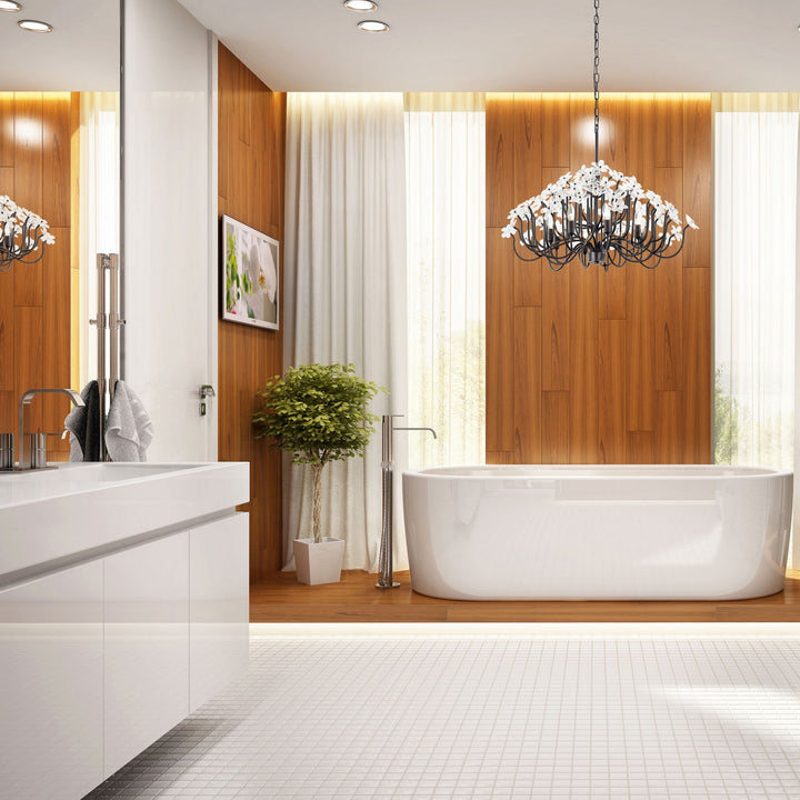 Varaluz - 378C08MB - Eight Light Chandelier - Wildflower - Matte Black