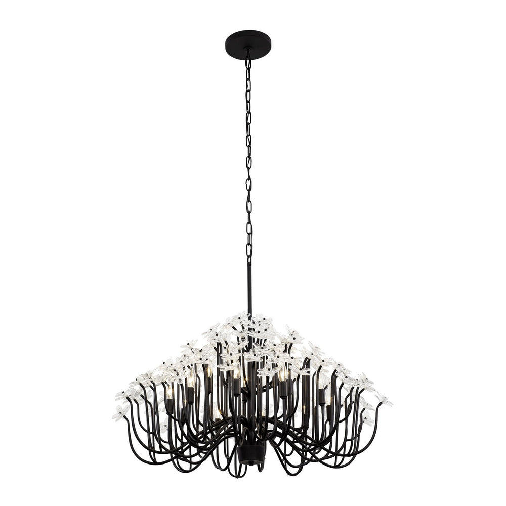 Varaluz - 378C15MB - 15 Light Chandelier - Wildflower - Matte Black