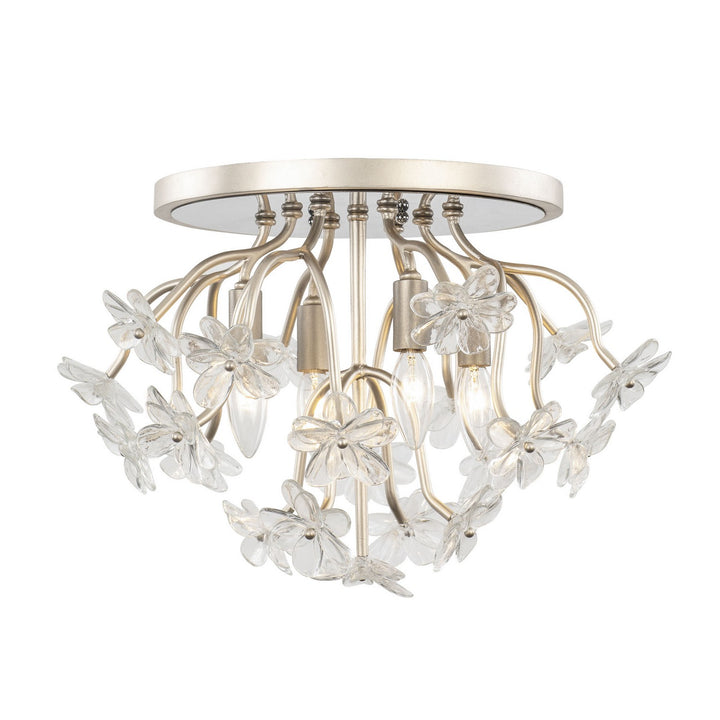 Varaluz - 378S04GDAR - Four Light Semi-Flush Mount - Wildflower - Gold Dust/Artifact