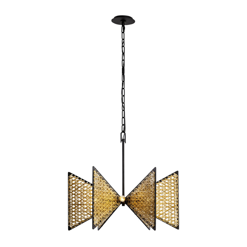 Varaluz - 379C06MBS - Six Light Chandelier - Machina - Matte Black/Sulihiya