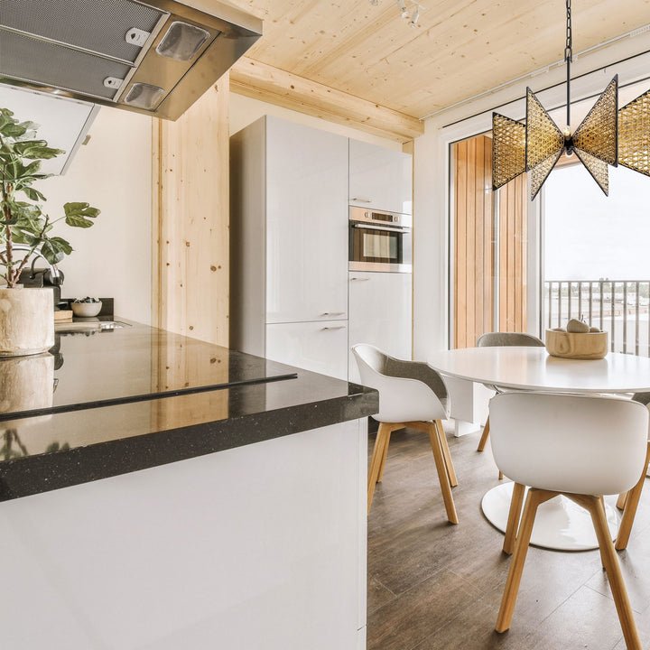 Varaluz - 379C06MBS - Six Light Chandelier - Machina - Matte Black/Sulihiya