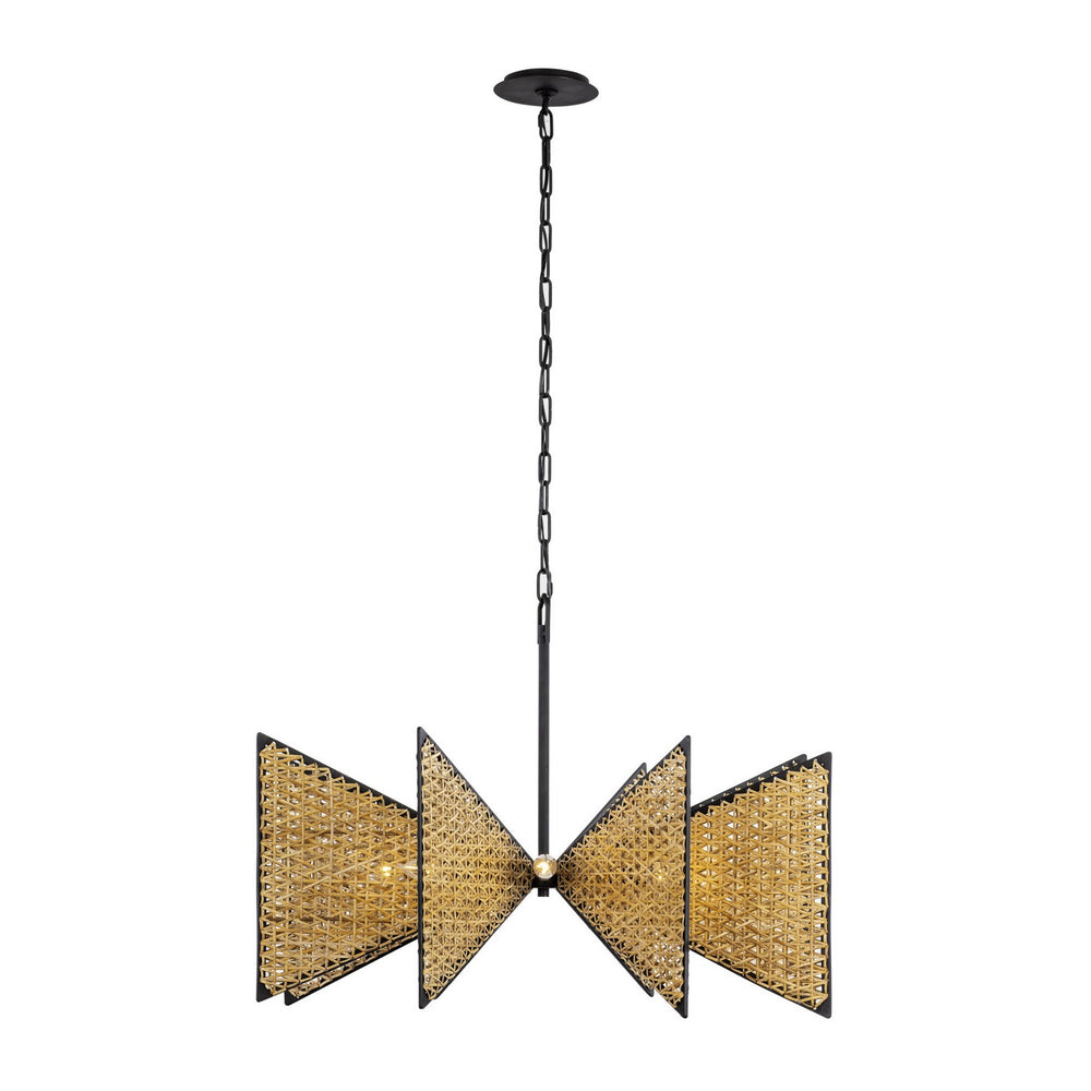 Varaluz - 379C08MBS - Eight Light Chandelier - Machina - Matte Black/Sulihiya