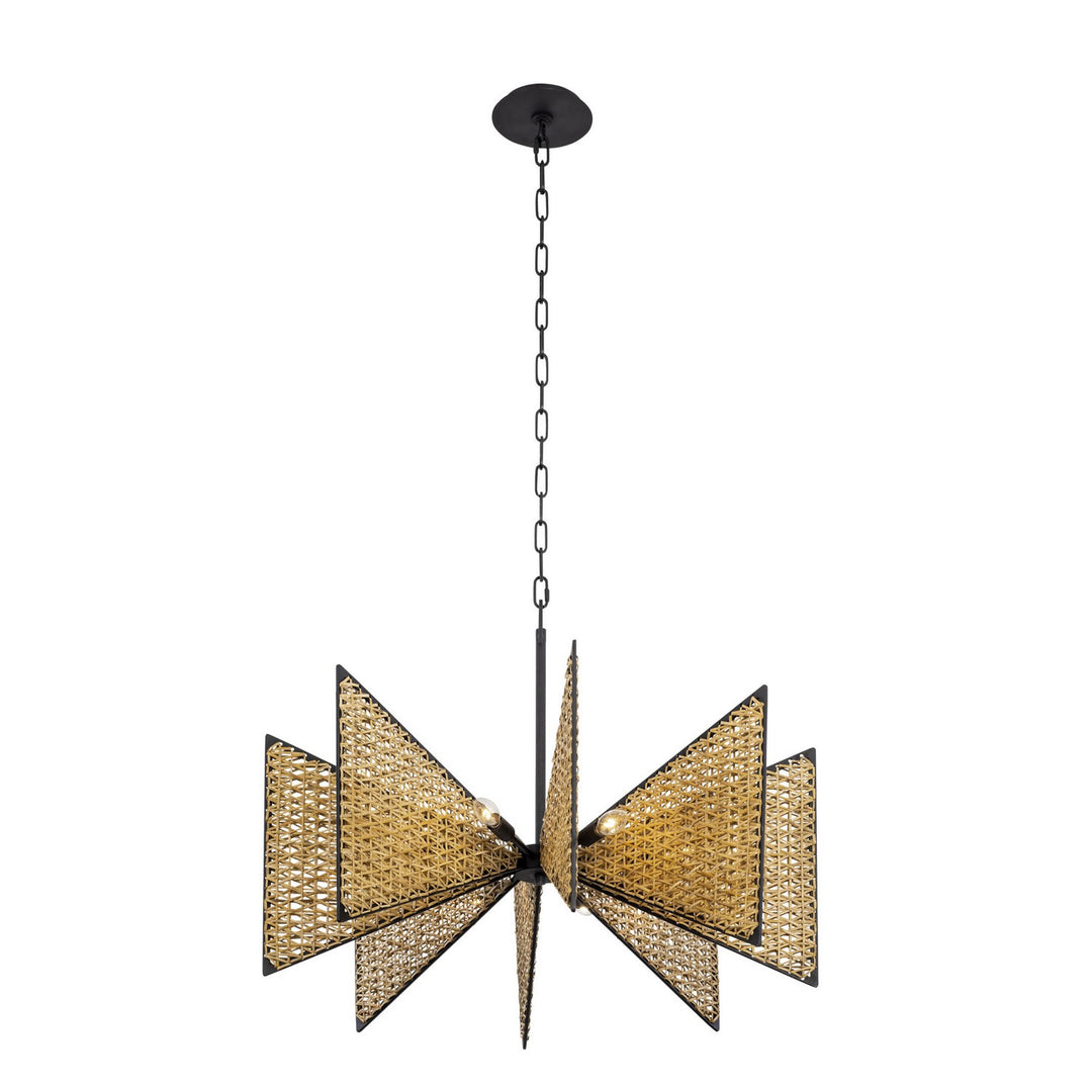 Varaluz - 379C08MBS - Eight Light Chandelier - Machina - Matte Black/Sulihiya