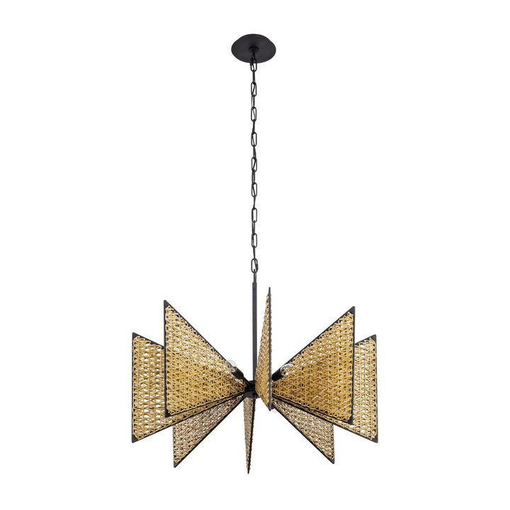 Varaluz - 379C08MBS - Eight Light Chandelier - Machina - Matte Black/Sulihiya