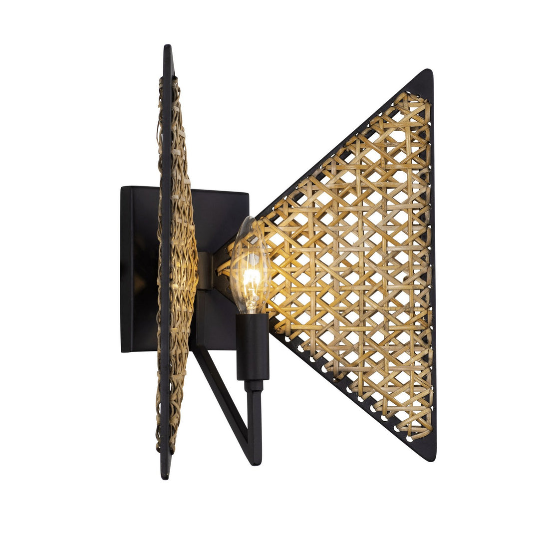 Varaluz - 379W01MBS - One Light Wall Sconce - Machina - Matte Black/Sulihiya