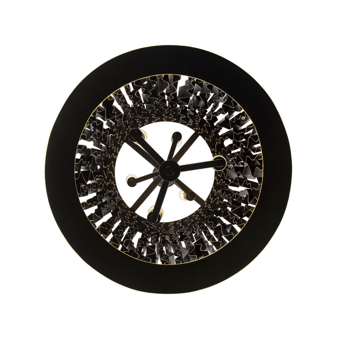 Varaluz - 380F06MBFG - Six Light Foyer Pendant - Estela - Matte Black/French Gold