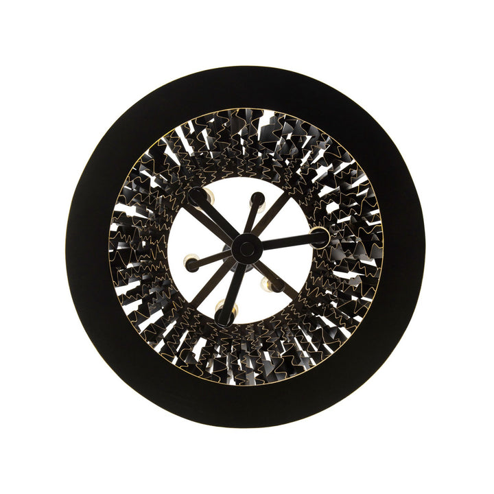 Varaluz - 380F06MBFG - Six Light Foyer Pendant - Estela - Matte Black/French Gold