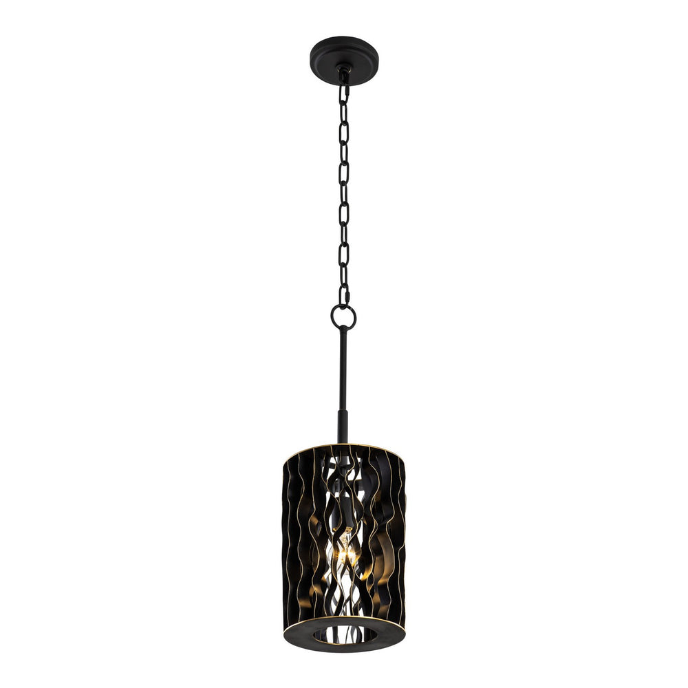 Varaluz - 380M01MBFG - One Light Mini Pendant - Estela - Matte Black/French Gold
