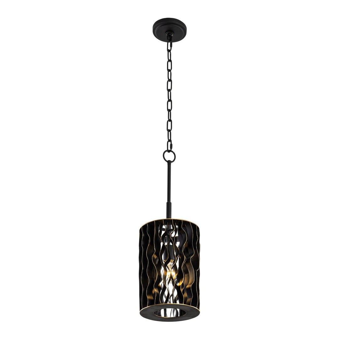Varaluz - 380M01MBFG - One Light Mini Pendant - Estela - Matte Black/French Gold