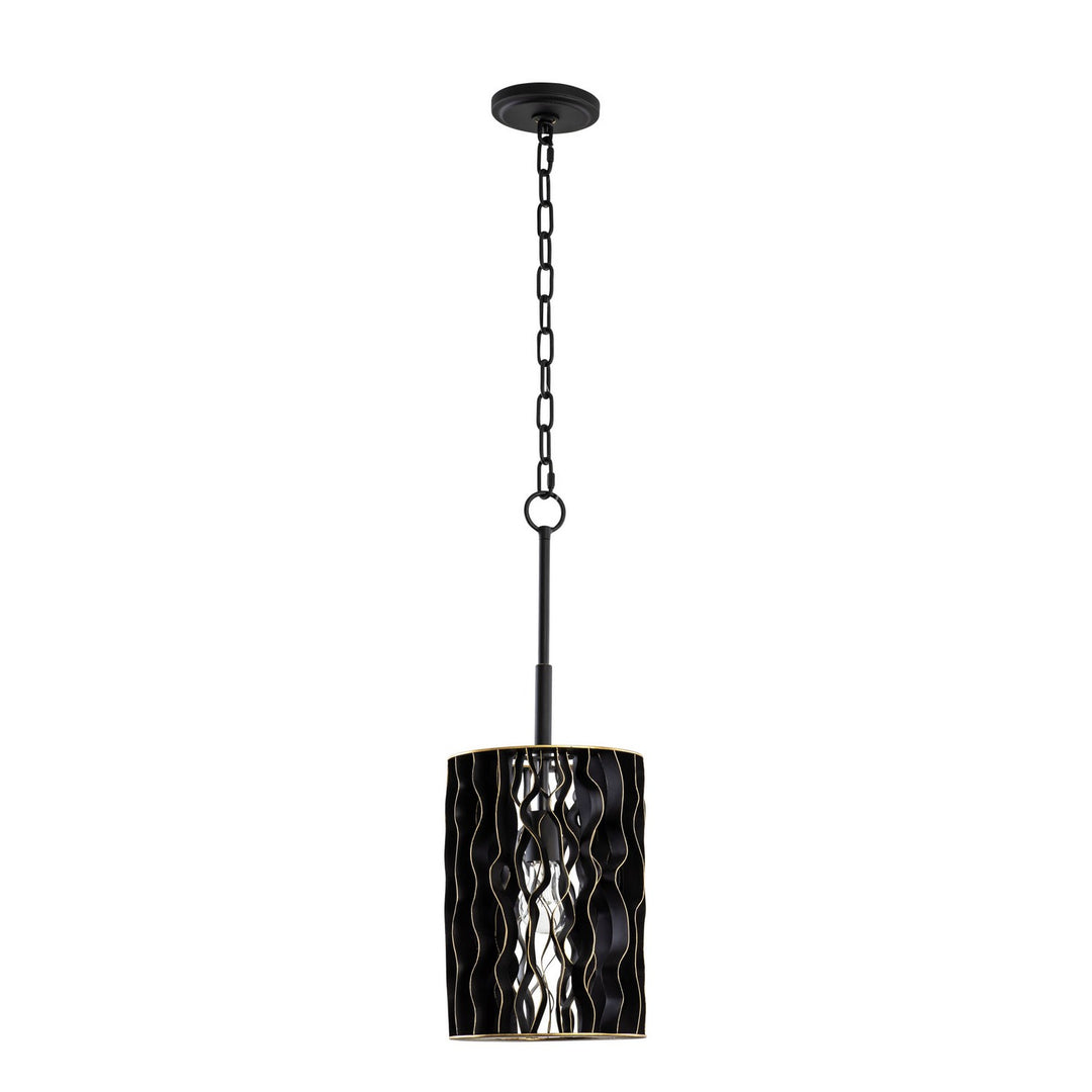 Varaluz - 380M01MBFG - One Light Mini Pendant - Estela - Matte Black/French Gold