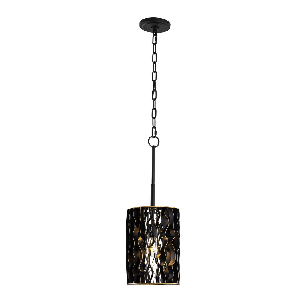 Varaluz - 380M01MBFG - One Light Mini Pendant - Estela - Matte Black/French Gold