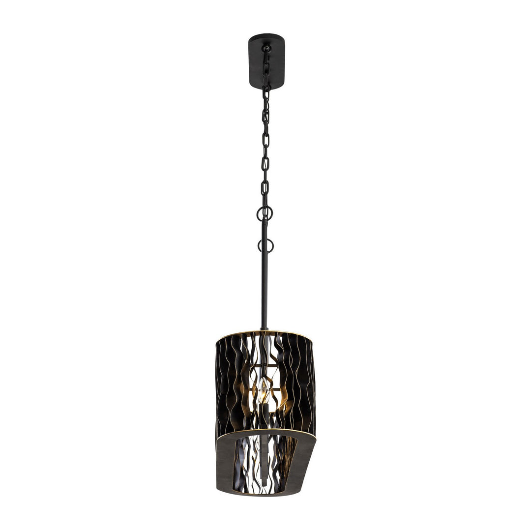 Varaluz - 380N05MBFG - Five Light Linear Pendant - Estela - Matte Black/French Gold