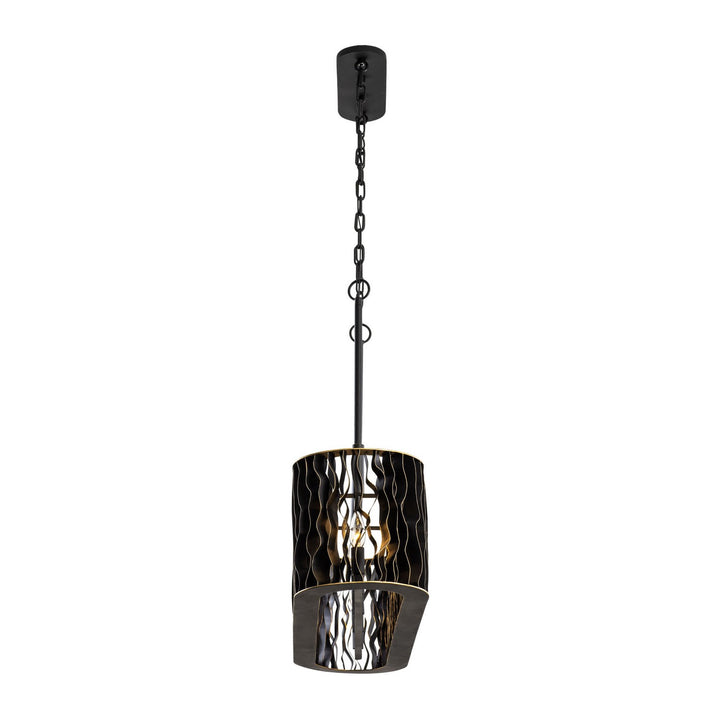 Varaluz - 380N05MBFG - Five Light Linear Pendant - Estela - Matte Black/French Gold