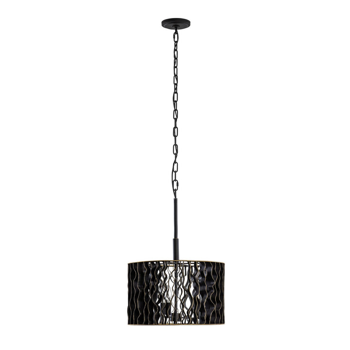 Varaluz - 380P03MBFG - Three Light Pendant - Estela - Matte Black/French Gold