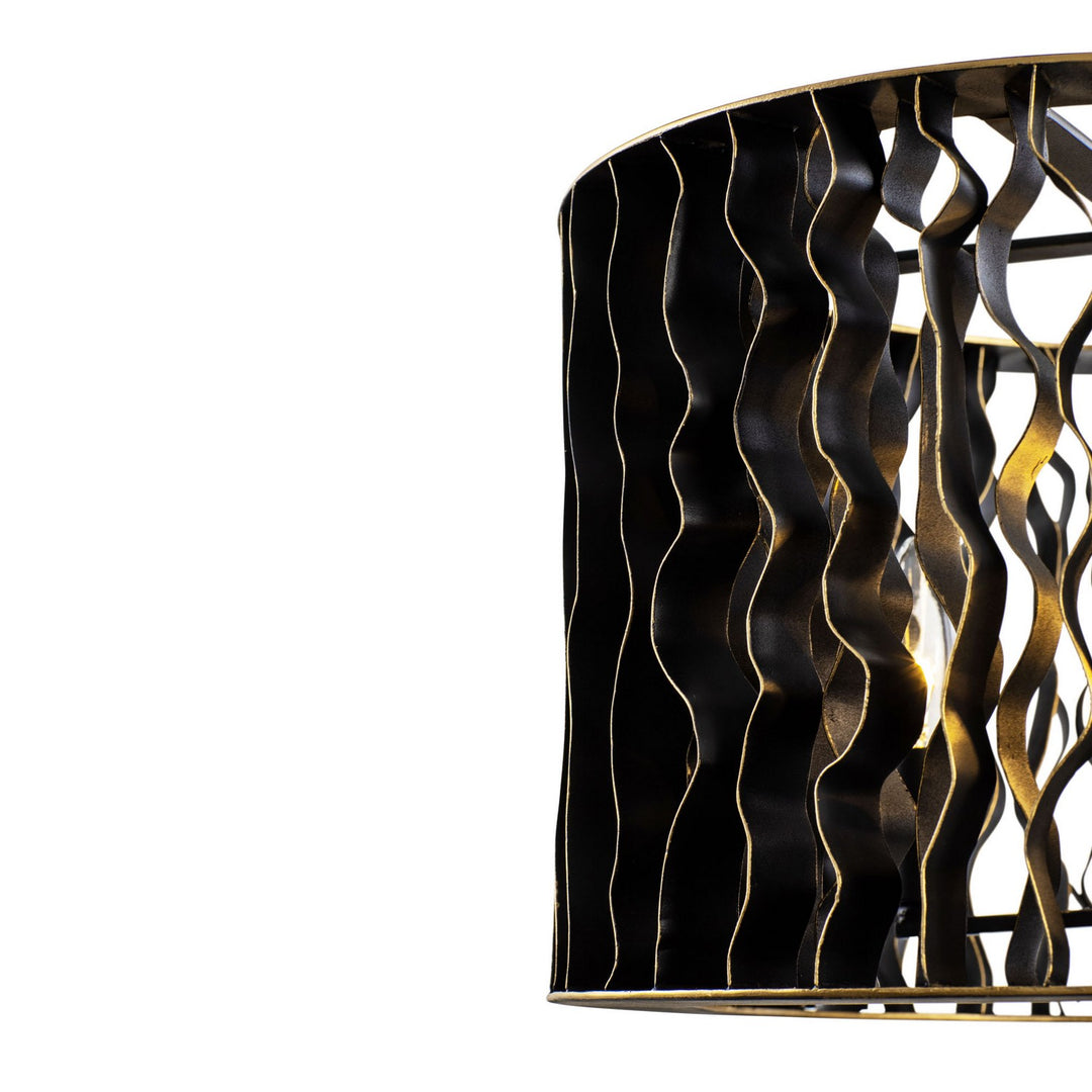 Varaluz - 380P03MBFG - Three Light Pendant - Estela - Matte Black/French Gold