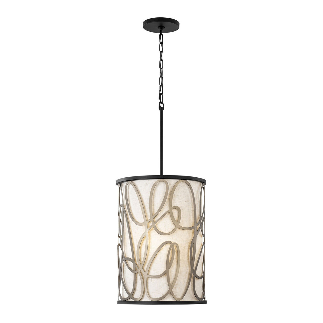 Varaluz - 381F06MBAR - Six Light Foyer Pendant - Scribble - Matte Black/Artifact