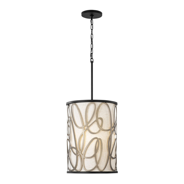 Varaluz - 381F06MBAR - Six Light Foyer Pendant - Scribble - Matte Black/Artifact