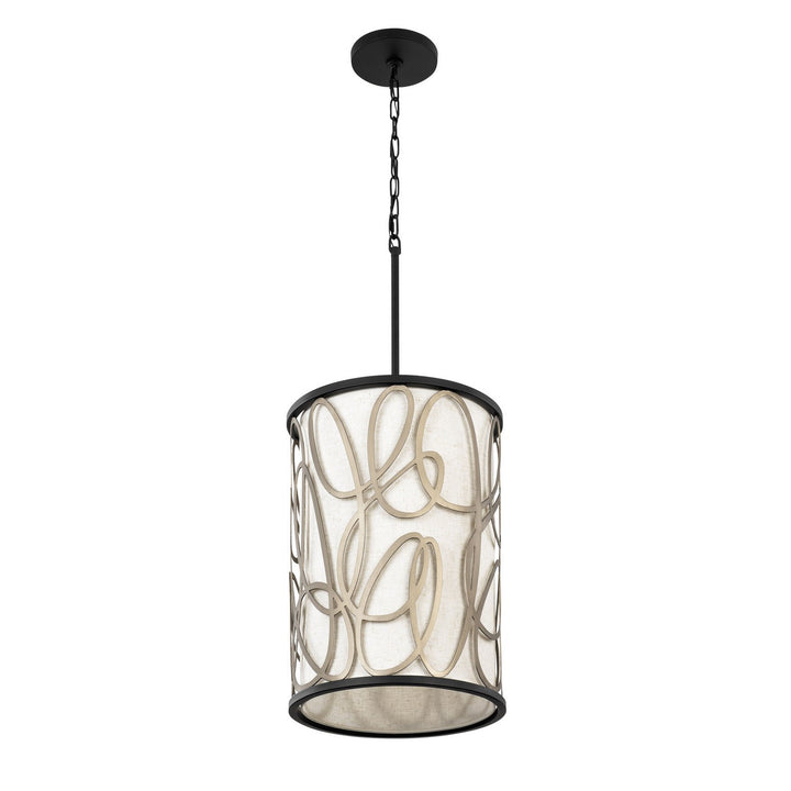 Varaluz - 381F06MBAR - Six Light Foyer Pendant - Scribble - Matte Black/Artifact
