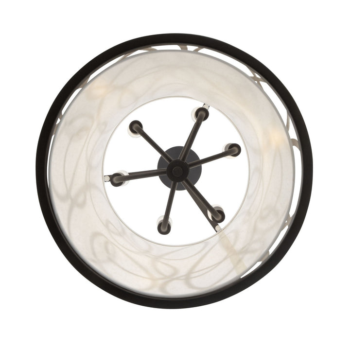Varaluz - 381F06MBAR - Six Light Foyer Pendant - Scribble - Matte Black/Artifact