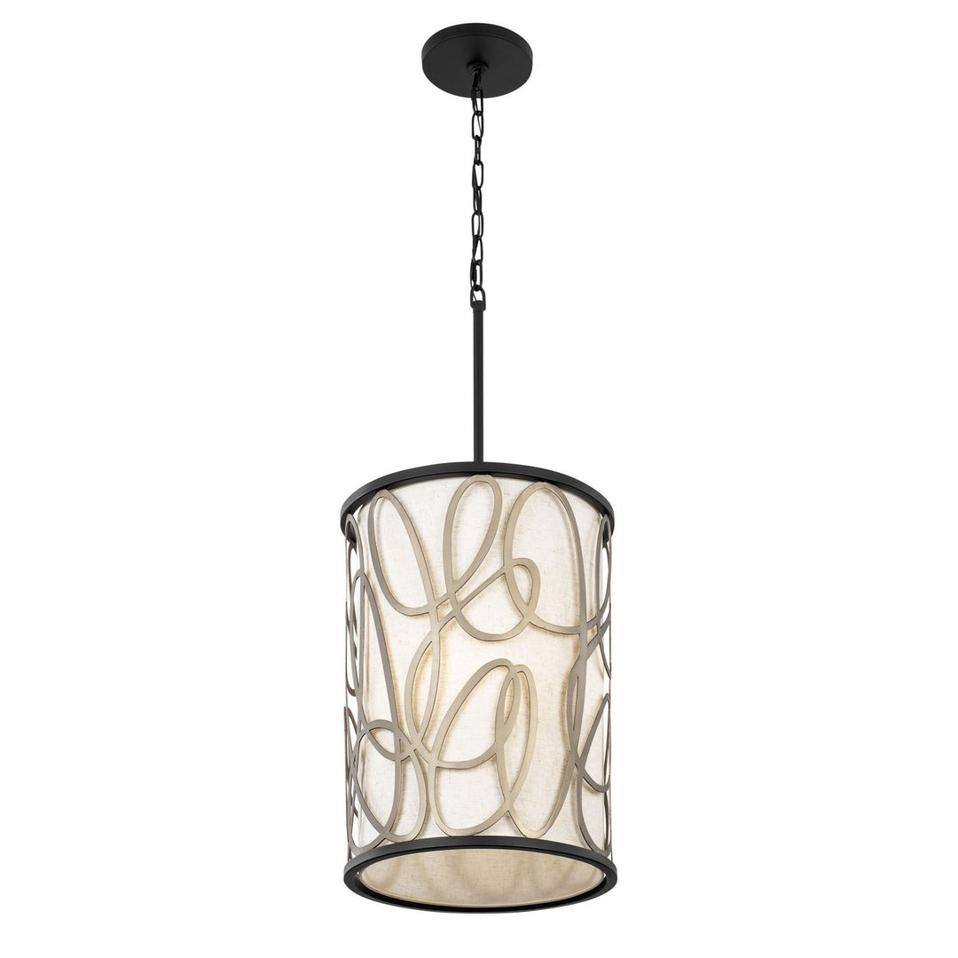 Varaluz - 381F06MBAR - Six Light Foyer Pendant - Scribble - Matte Black/Artifact