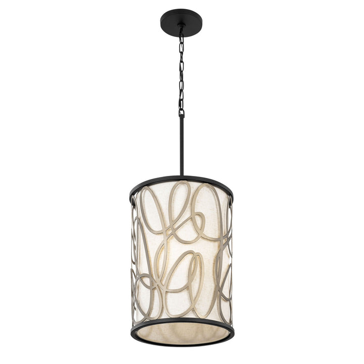 Varaluz - 381F06MBAR - Six Light Foyer Pendant - Scribble - Matte Black/Artifact