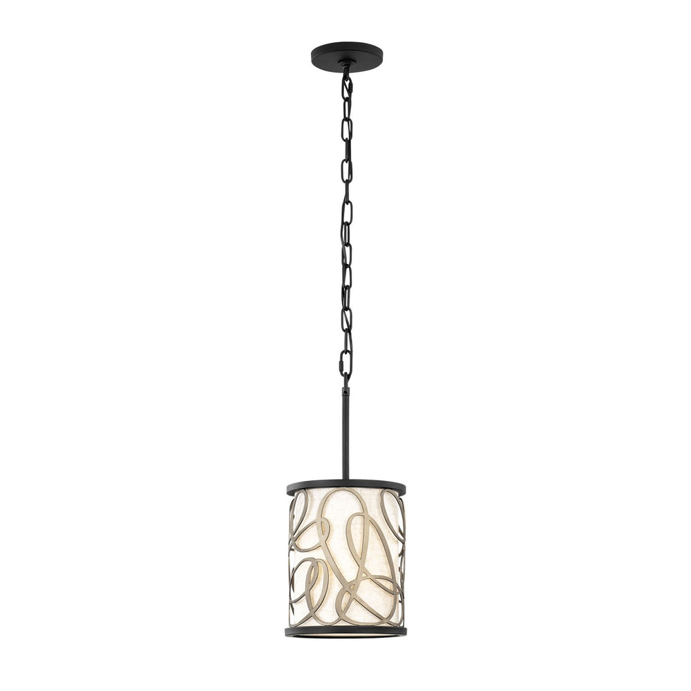 Varaluz - 381M01MBAR - One Light Mini Pendant - Scribble - Matte Black/Artifact