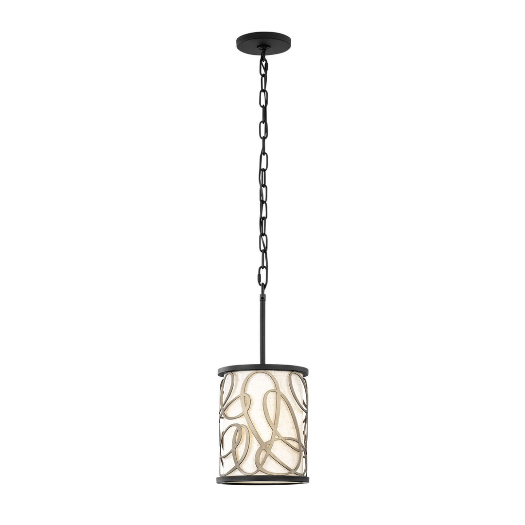 Varaluz - 381M01MBAR - One Light Mini Pendant - Scribble - Matte Black/Artifact