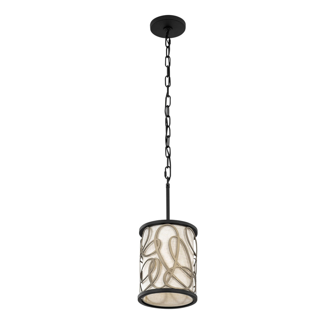 Varaluz - 381M01MBAR - One Light Mini Pendant - Scribble - Matte Black/Artifact