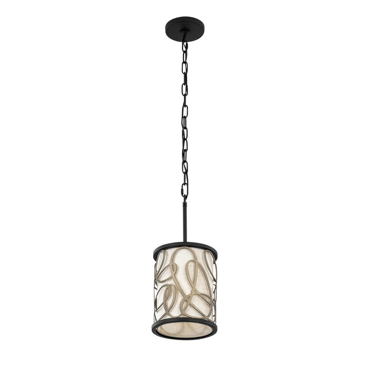 Varaluz - 381M01MBAR - One Light Mini Pendant - Scribble - Matte Black/Artifact