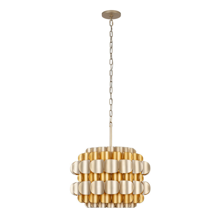 Varaluz - 382P03AGGD - Three Light Pendant - Swoon - Antique Gold/Gold Dust