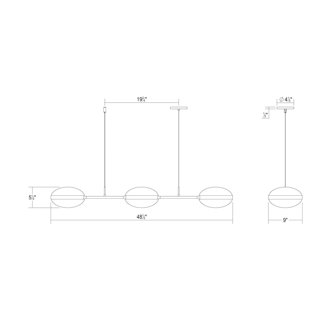 Sonneman - 3613.14 - LED Linear Pendant - Pillows - Brass
