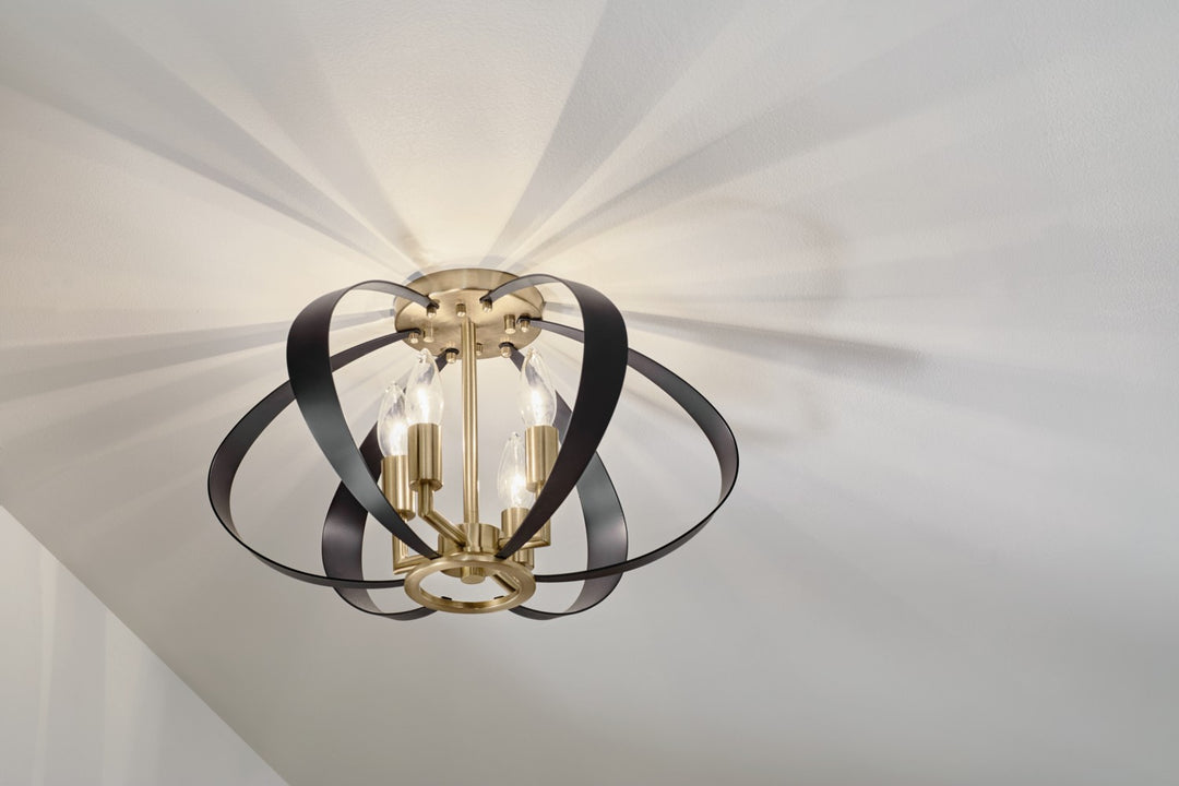 Kichler Canada - 52588CPZ - Four Light Flush Mount - Cecil - Champagne Bronze