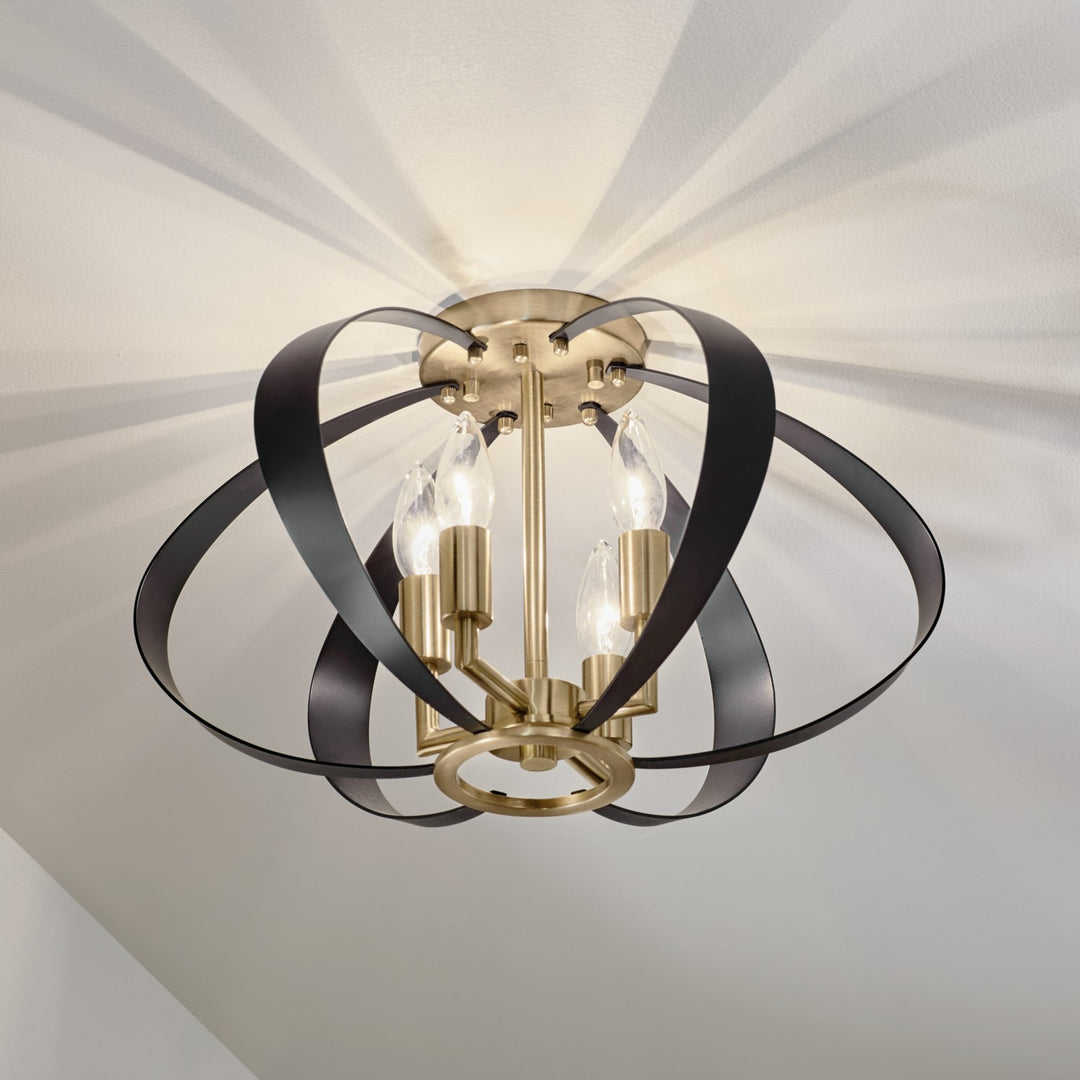 Kichler Canada - 52588CPZ - Four Light Flush Mount - Cecil - Champagne Bronze