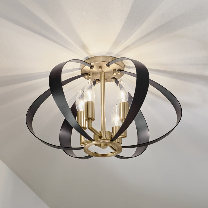 Kichler Canada - 52588CPZ - Four Light Flush Mount - Cecil - Champagne Bronze