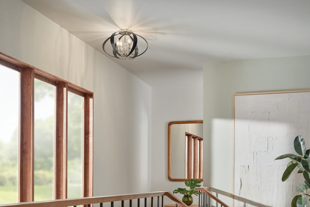 Kichler Canada - 52588PN - Four Light Flush Mount - Cecil - Polished Nickel
