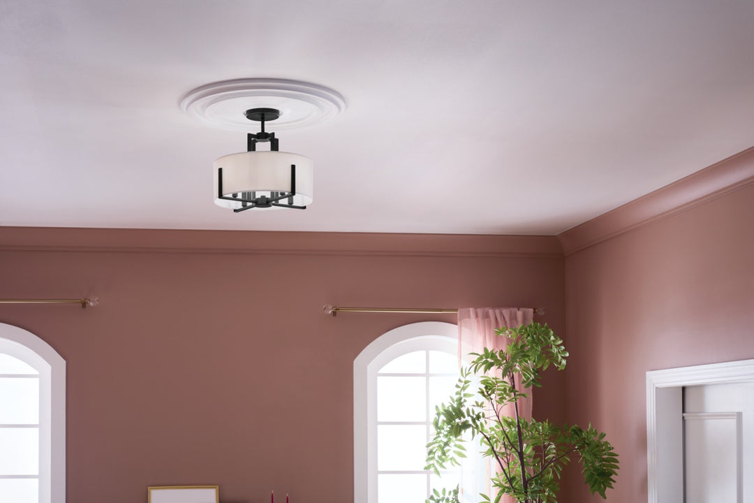 Kichler Canada - 52591BK - Four Light Pendant/Semi Flush - Malen - Black