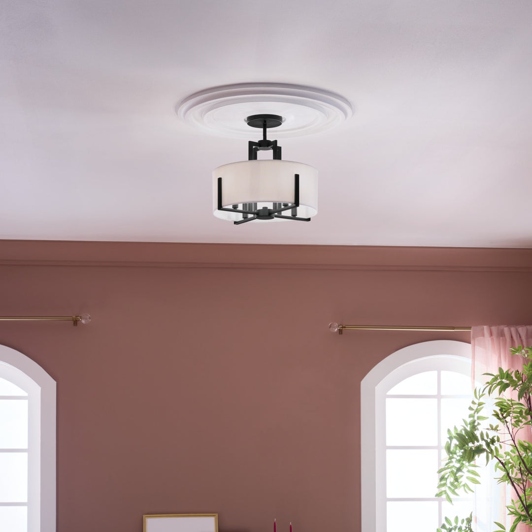 Kichler Canada - 52591BK - Four Light Pendant/Semi Flush - Malen - Black