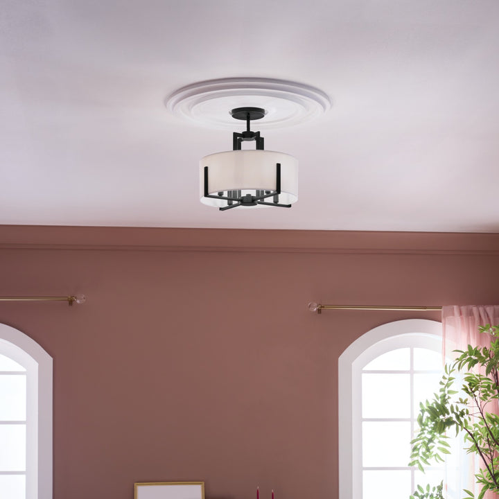 Kichler Canada - 52591BK - Four Light Pendant/Semi Flush - Malen - Black