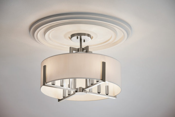 Kichler Canada - 52592CLP - Eight Light Pendant/Semi Flush - Malen - Classic Pewter
