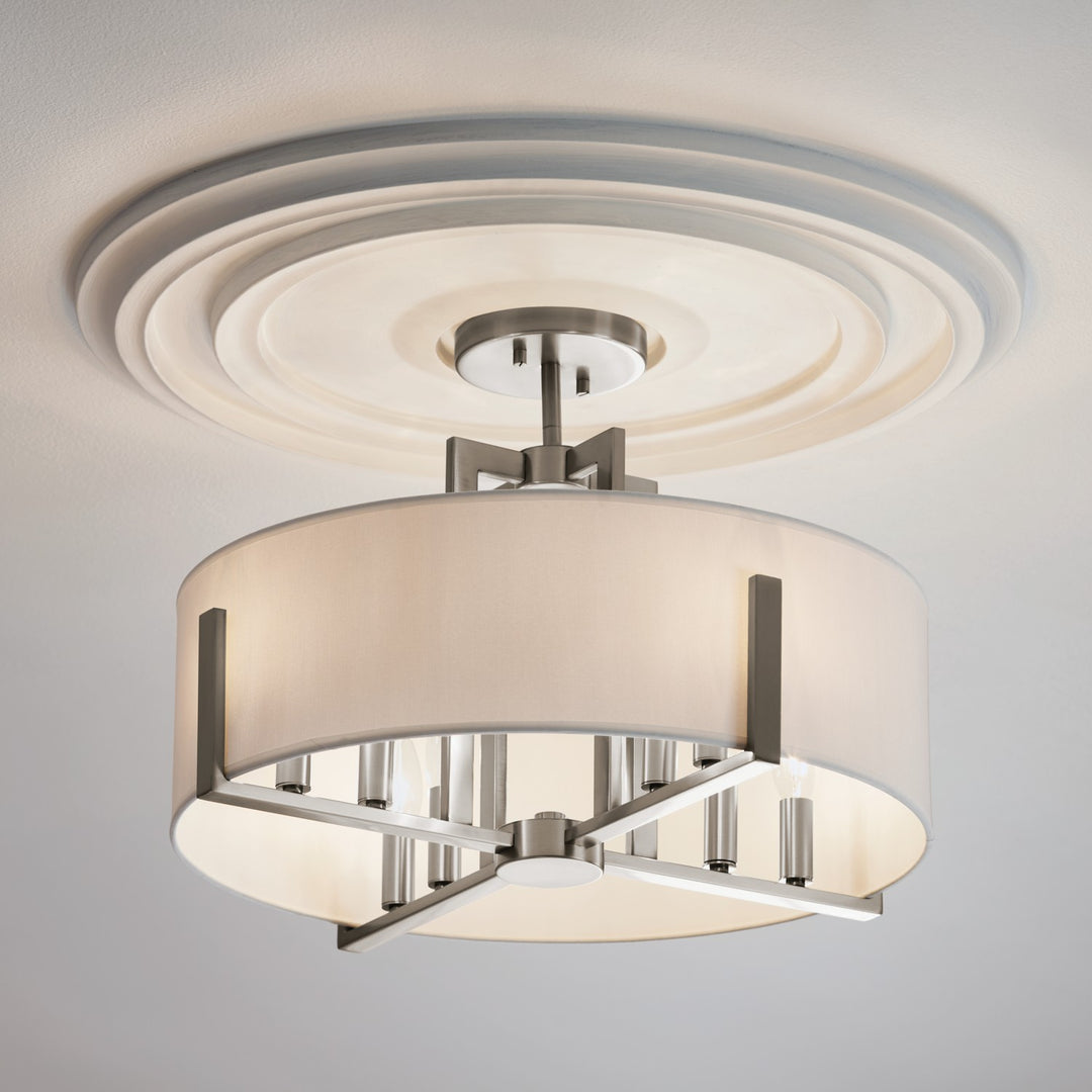 Kichler Canada - 52592CLP - Eight Light Pendant/Semi Flush - Malen - Classic Pewter