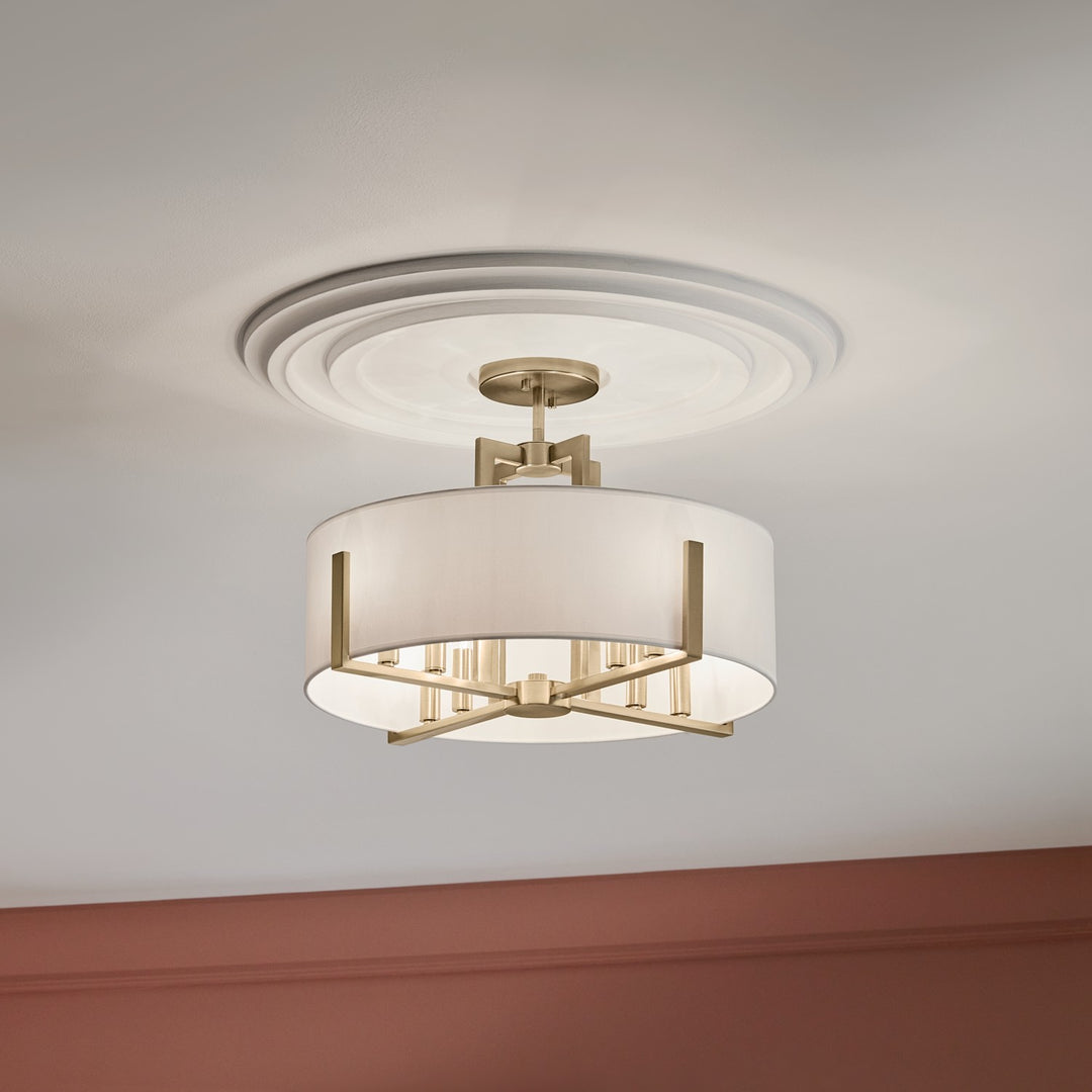 Kichler Canada - 52592CPZ - Eight Light Pendant/Semi Flush - Malen - Champagne Bronze