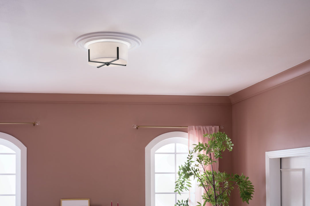 Kichler Canada - 52593BK - Two Light Flush Mount - Malen - Black