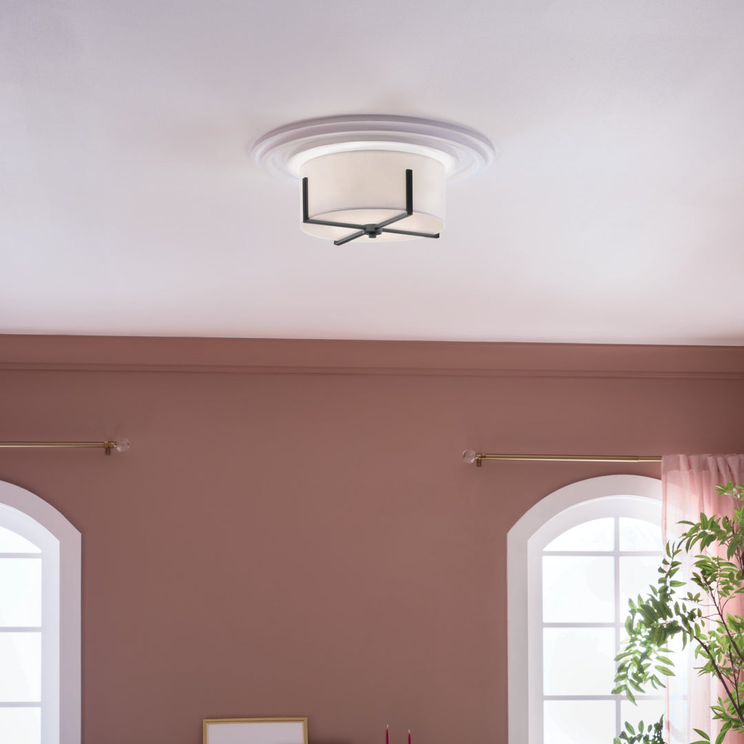 Kichler Canada - 52593BK - Two Light Flush Mount - Malen - Black