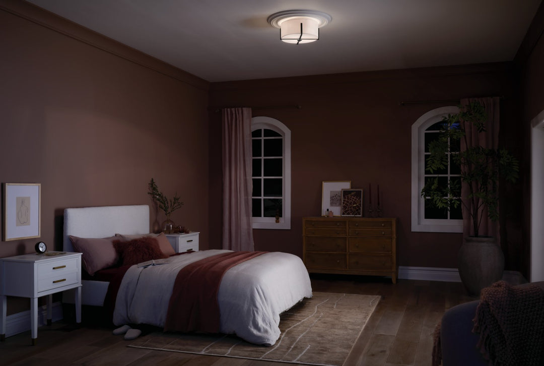 Kichler Canada - 52593BK - Two Light Flush Mount - Malen - Black