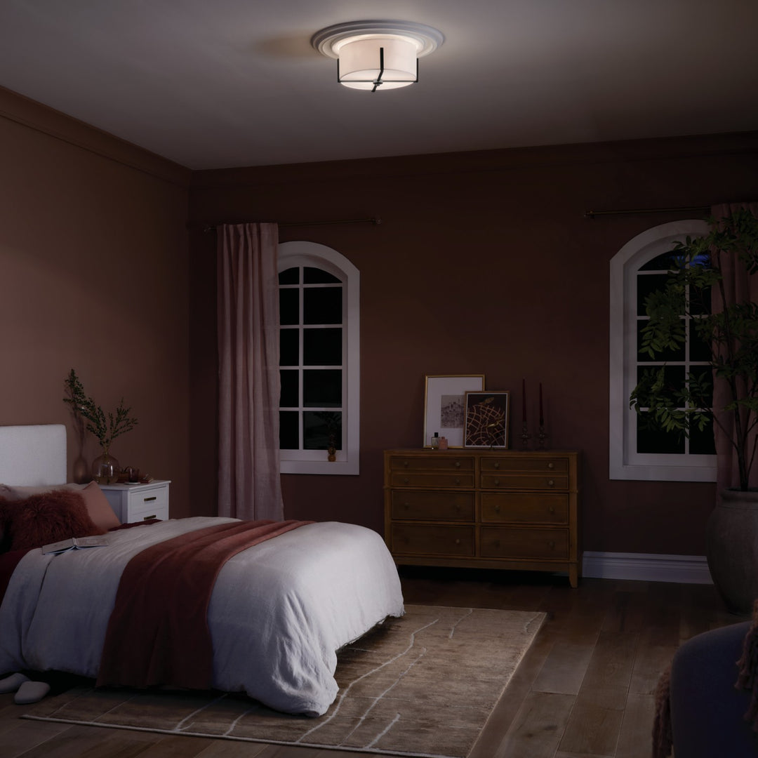 Kichler Canada - 52593BK - Two Light Flush Mount - Malen - Black