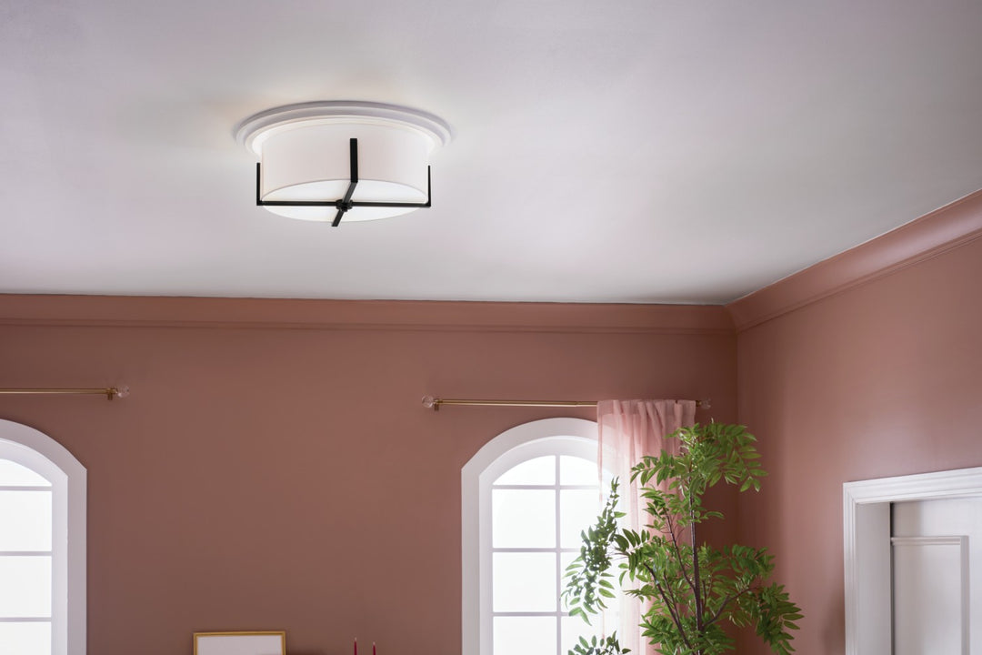 Kichler Canada - 52594BK - Four Light Flush Mount - Malen - Black