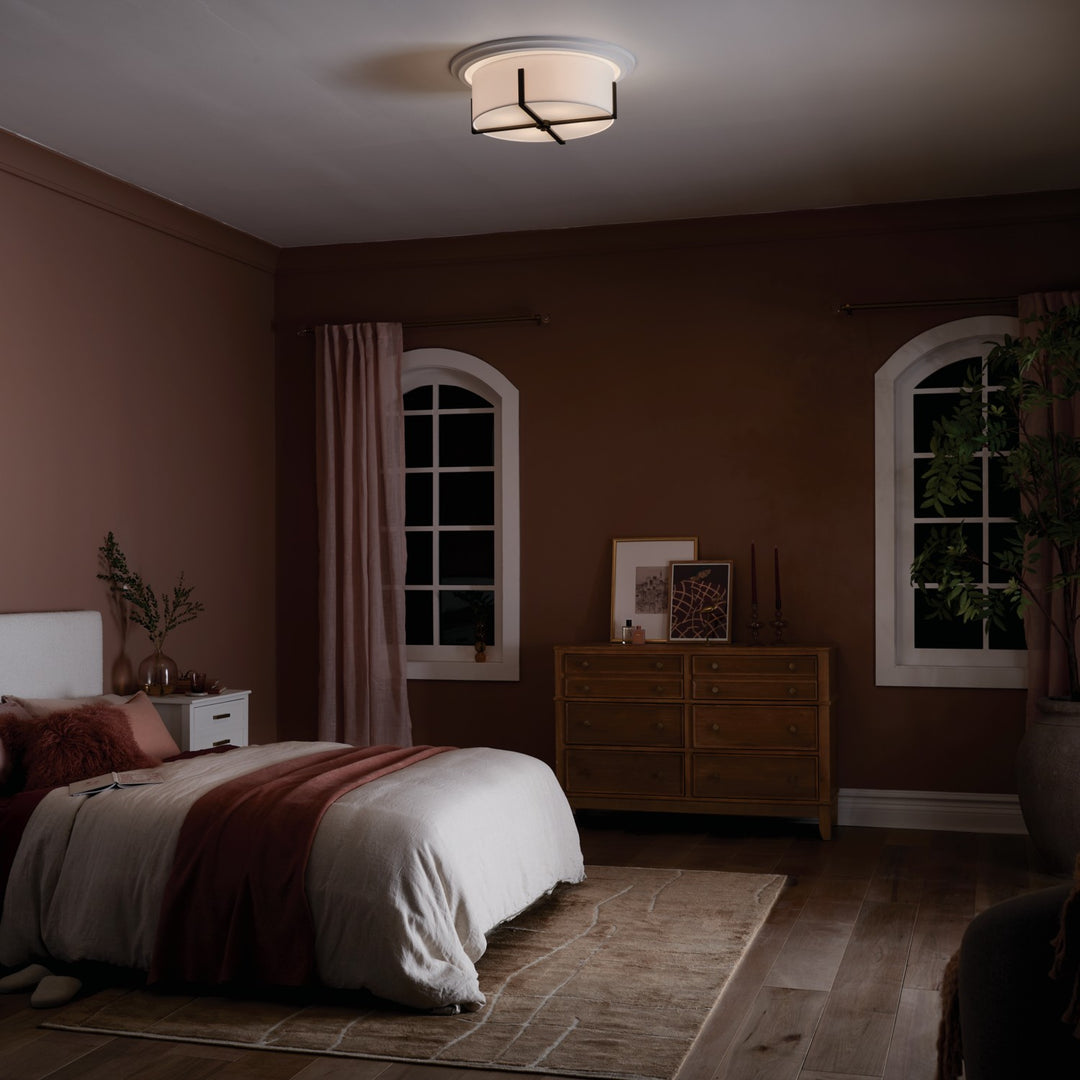 Kichler Canada - 52594BK - Four Light Flush Mount - Malen - Black