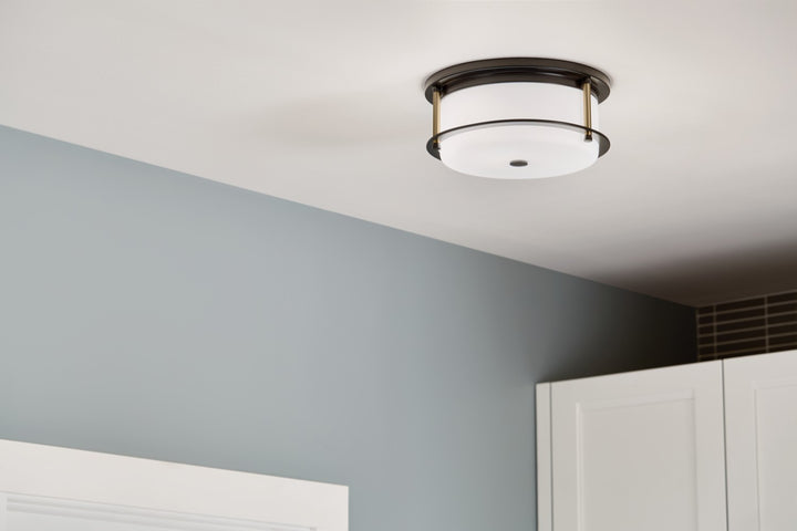 Kichler Canada - 52595BKCPZ - Two Light Flush Mount - Brit - Black