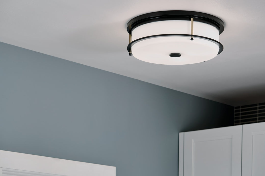 Kichler Canada - 52597BKCPZ - Four Light Flush Mount - Brit - Black